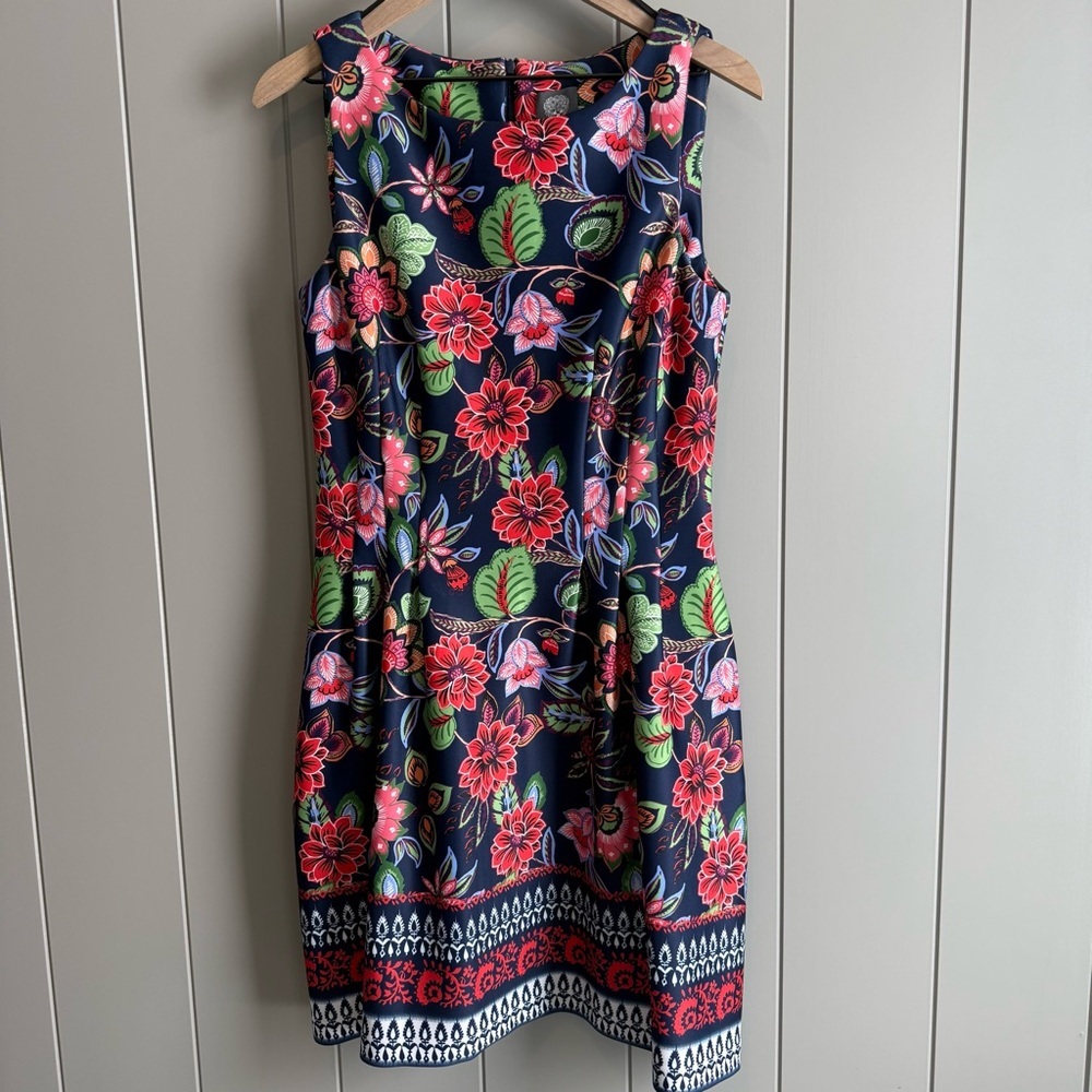 Vince Camuto Floral Sleeveless Scuba Fit & Flare Dress, Size 10 - Picture 5 of 17